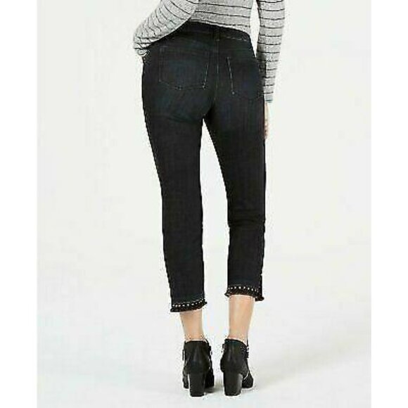 STYLE‎ & CO $65 Dark Gray Studded Mid Rise Skinny Ankle Jeans XS 4 X-Small NWT - Picture 2 of 6